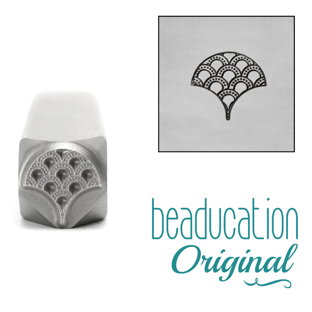 Metal Stamping Tools Fan 4, Mermaid Wave Metal Design Stamp, 8mm - Beaducation Original